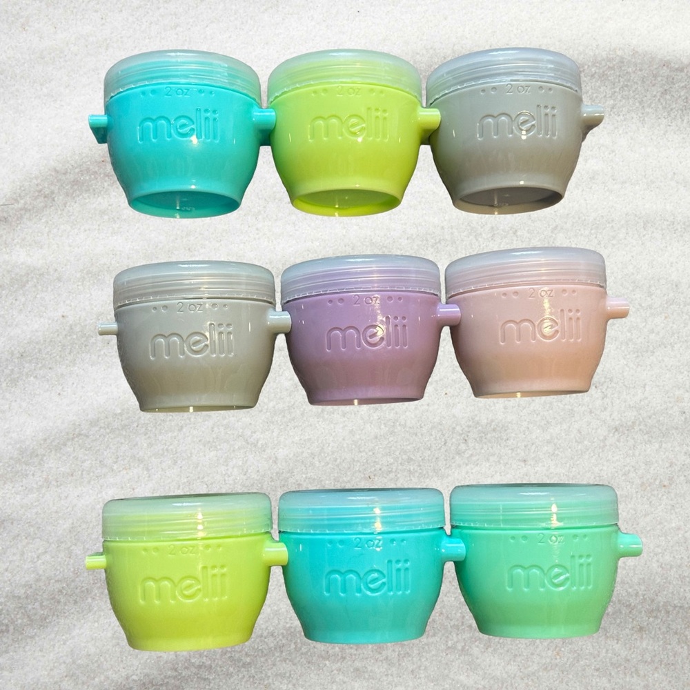 melii Snap & Go Baby Food Storage Containers - 9 piece set (2oz) like new